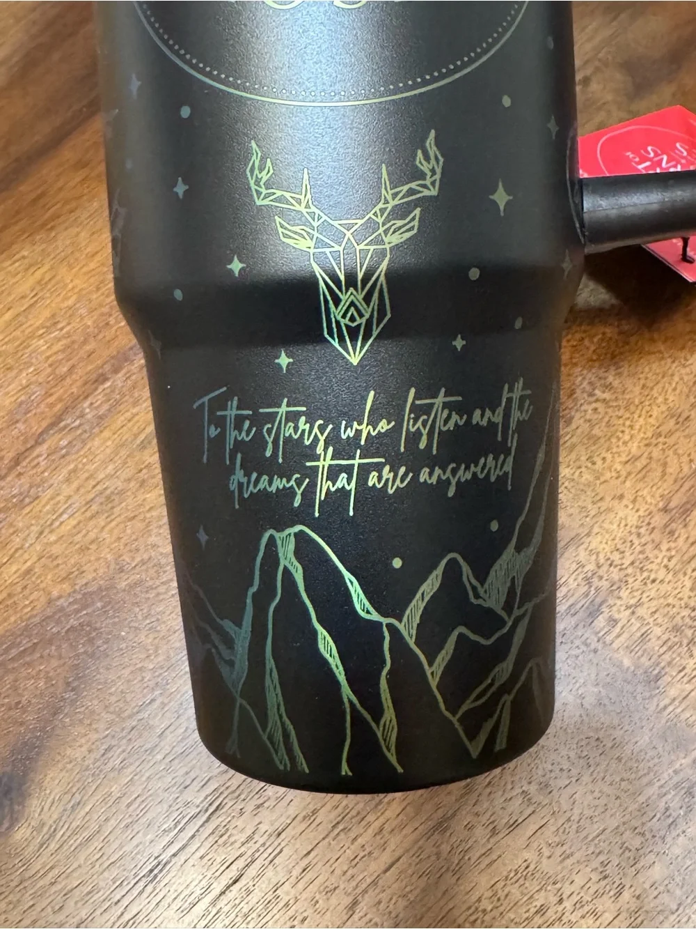 Source Unknown Black Insulated Travel Mug with Rainbow Iridescent Rim-0122